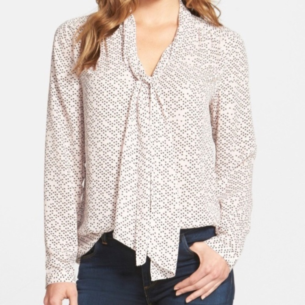 Halogen Button-Up Top With Bow - Size Small - image 1